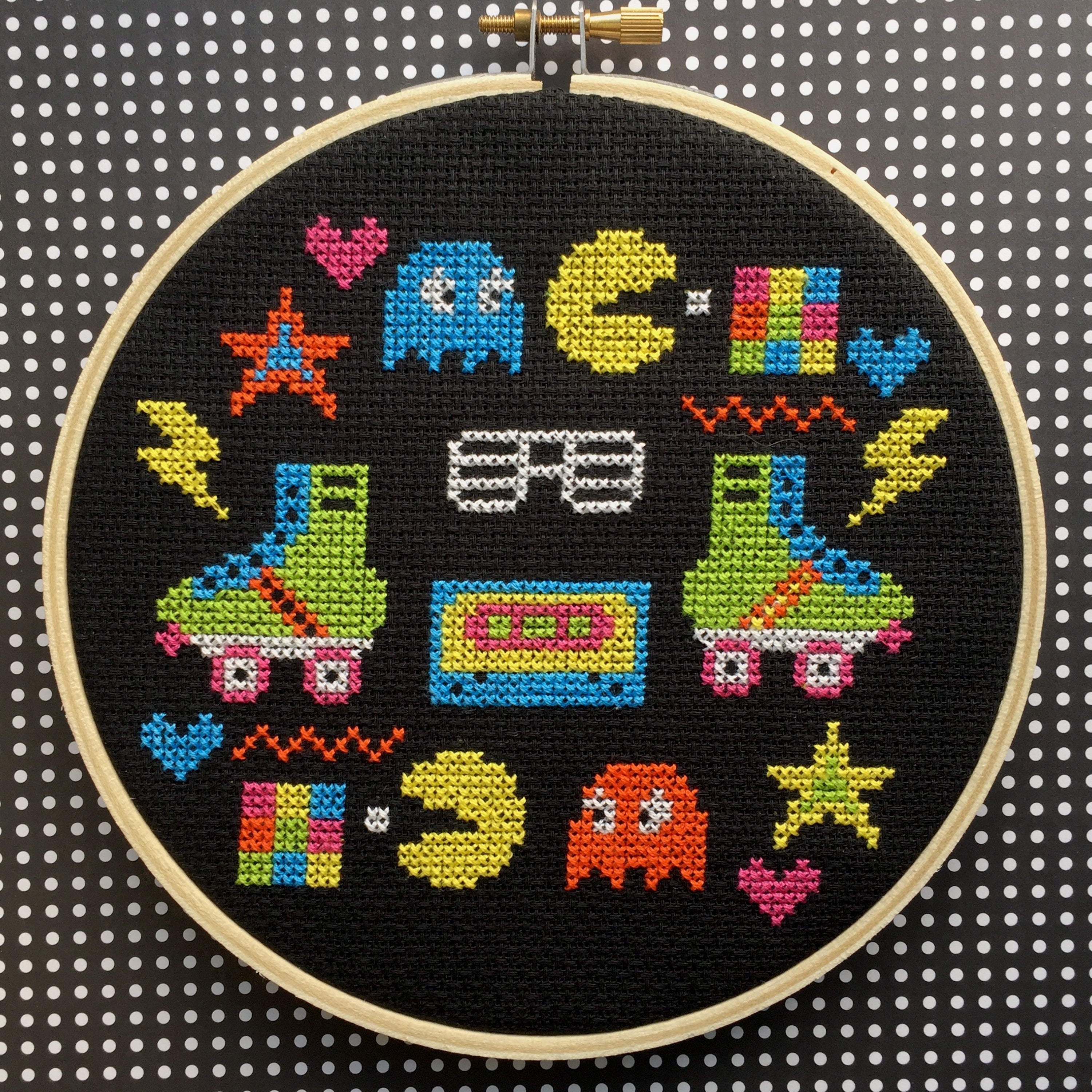 80's Sampler Counted Cross Stitch DIY KIT