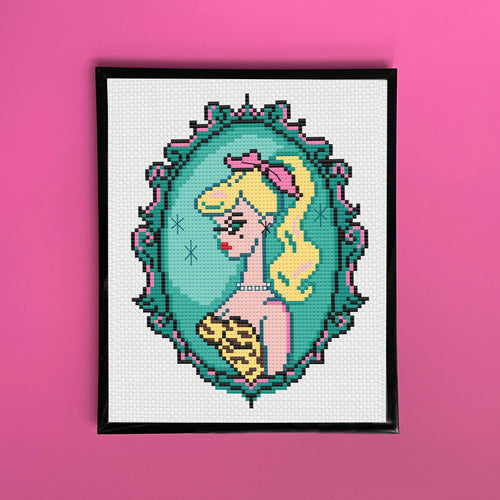 Cameo Doll: Blonde by Fluff Counted Cross Stitch Kit