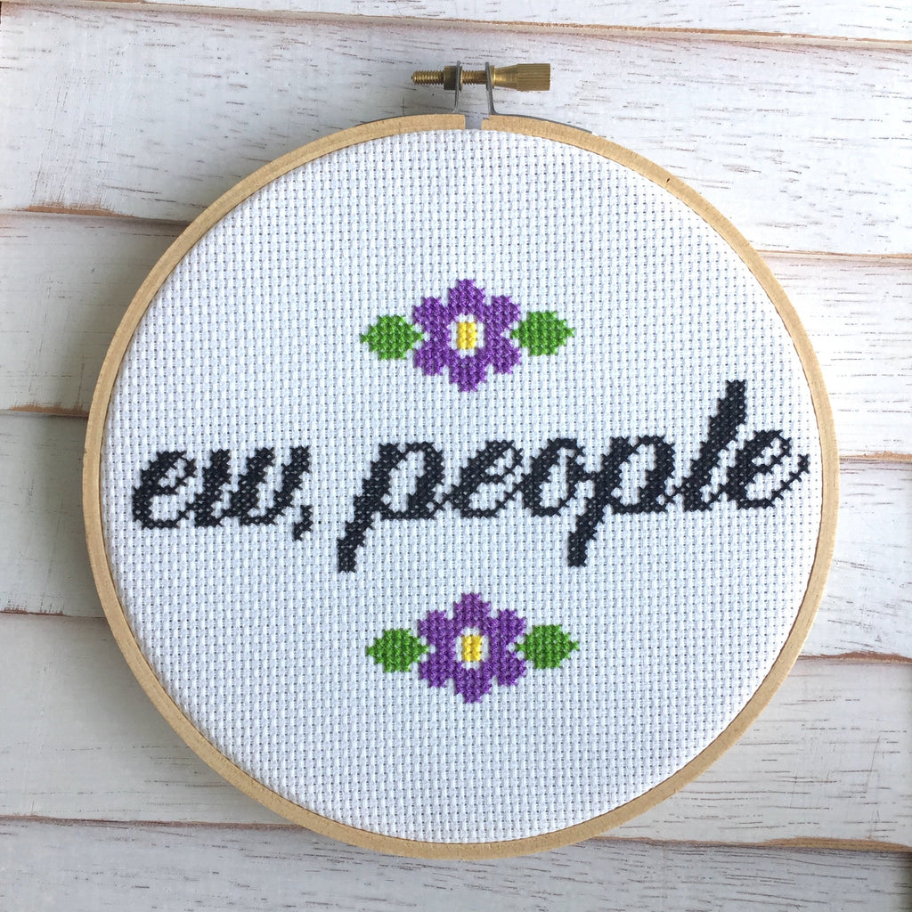 Ew, People Counted Cross Stitch DIY KIT Intermediate