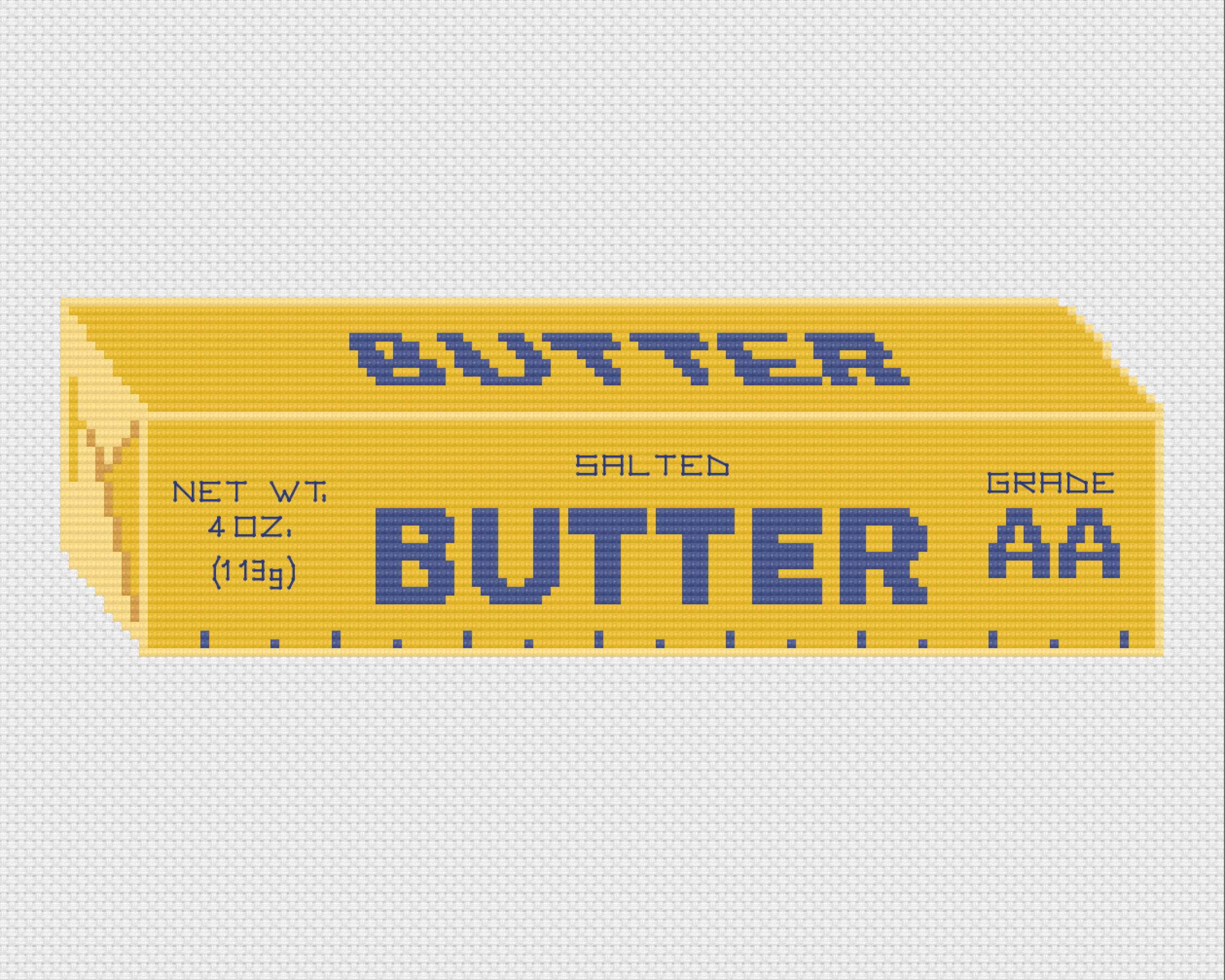 Butter Stick Counted Cross Stitch DIY KIT